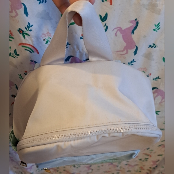 Isaac Mizrahi Pastel Color Block Nylon Neutral Boho School Backpack Purse Bag - Picture 5 of 13